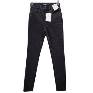 Calvin Klein Womens High Rise Skinny Jeans Black Denim Regular Length Size 25